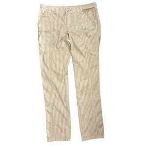 Anthropologie HEI HEI Cream Beige Striped Beachwalk Trouser Pant Women's Size 26